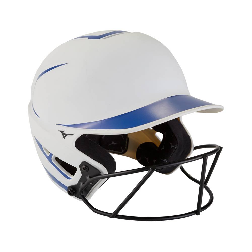 Mizuno F6 Fastpitch Softball Batting Női Sisak Fehér/Királykék VHX928106